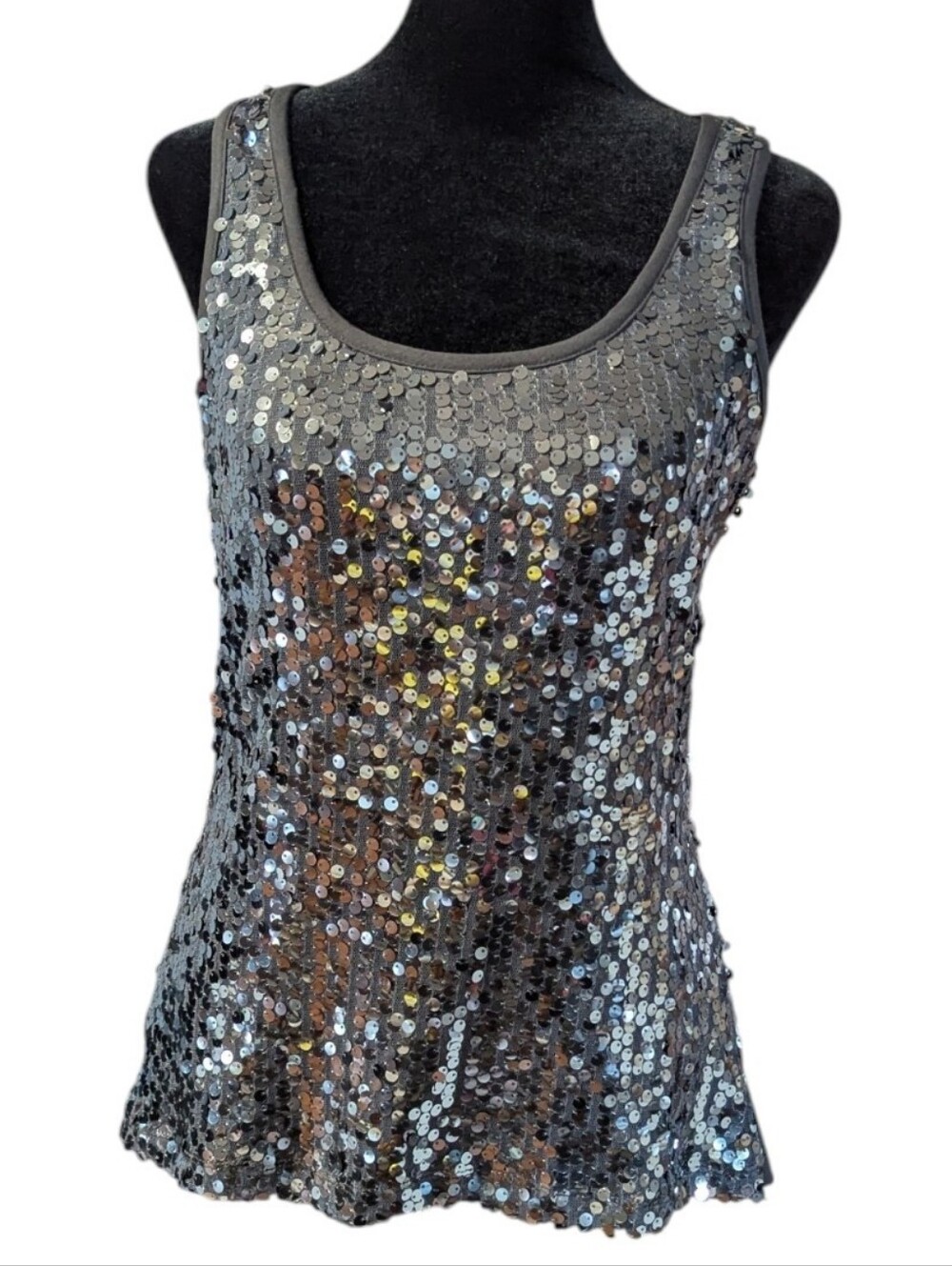 Ricki's Gray Sequin Front Tank Top Size Small
